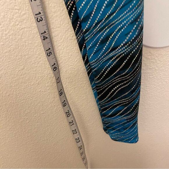 WEISSMAN Dance Costume Aqua blue velvet one leg unitard Elements 12687 IC 7/8 - Picture 8 of 11